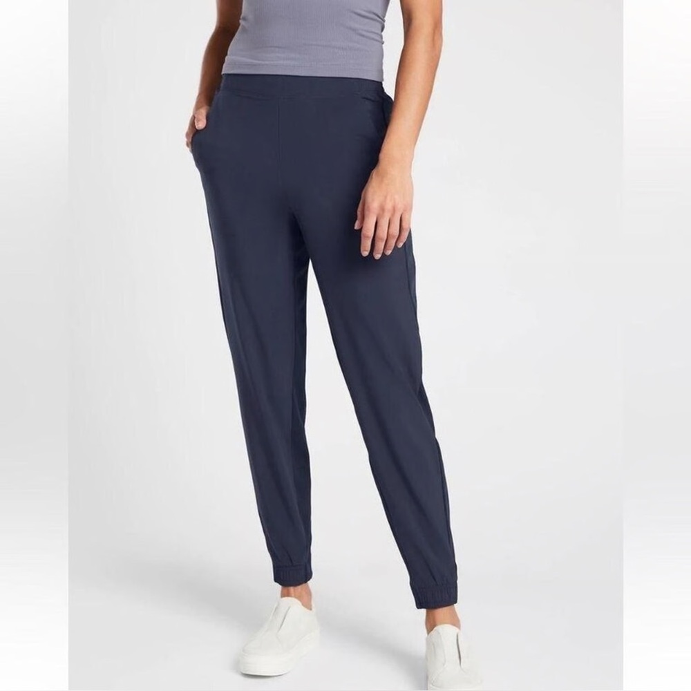 Athleta Brooklyn Legacy Mid-Rise Joggers Navy Blue 12